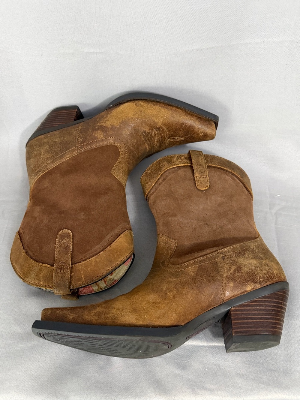 Ariat Maggie J Toe Women's Size 8.5 Sassy Brown Leather Western Boots Cowboy - Picture 8 of 11